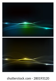 Abstract vector wave light lines