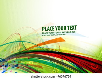 Abstract vector wave line background.