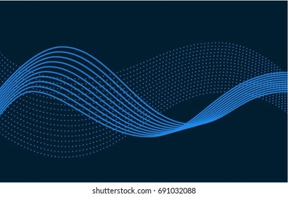 Abstract vector wave lines illustration