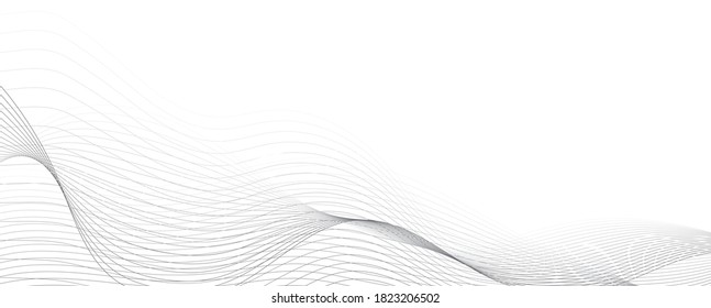 abstract vector wave lines on white background