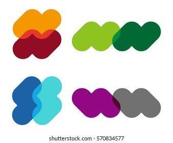 Abstract vector wave logo template. "N","S","Z", letters icon set. 