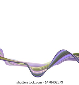 Abstract vector wave on white background. 