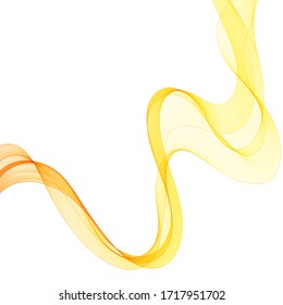 Abstract vector wave. Orange and yellow wavy lines