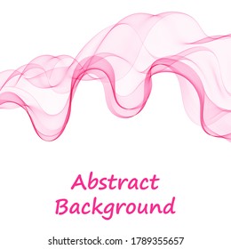 Abstract vector wave. Pink wavy lines