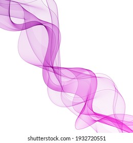 Abstract Vector Wave. Purple Curves.