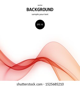 Abstract vector wave. Red curved lines. Layout for advertising. Presentation template. Banner