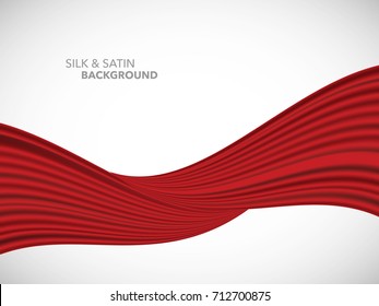 Abstract vector wave silk satin fabric for grand opening ceremony