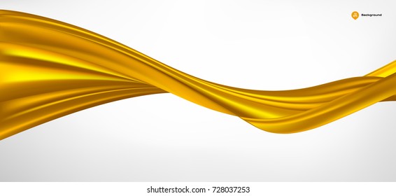 Abstract Vector Wave Silk Or Satin Fabric On White Background For Grand Opening Ceremony Or Other Occasion