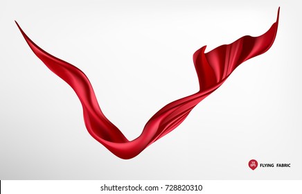 Abstract vector wave silk or satin fabric on white background for grand opening ceremony or other occasion