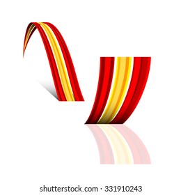 Abstract vector wave Spanish flag 