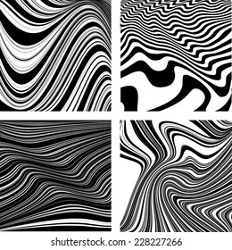 Abstract Vector Wave Stripes . Curved Lines .