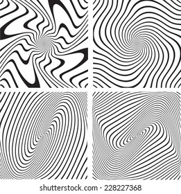 Abstract Vector Wave Stripes . Curved Lines . Twist Background . 