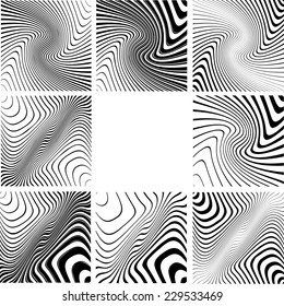 Abstract Vector Wave Stripes . Curved Lines . 