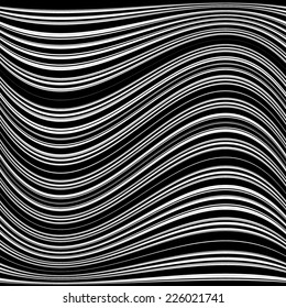 Abstract Vector Wave Stripes . Vertical Curved Lines . 