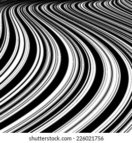 Abstract Vector Wave Stripes . Vertical Curved Lines . 