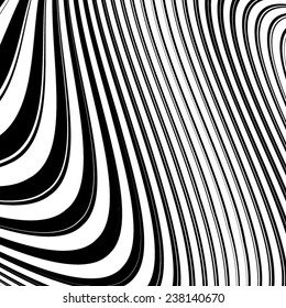Abstract Vector  Wave Stripes . Vertical Curved Lines . 