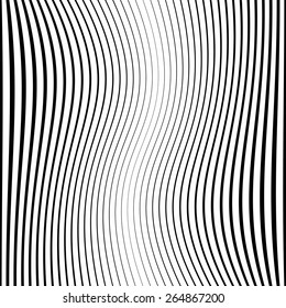 Abstract Vector Wave Stripes . Vertical Curved Lines .