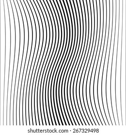 Abstract Vector Wave Stripes . Vertical Curved Lines .