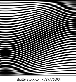 Abstract Vector Wave Stripes . Vertical Curved Lines . Striped black texture