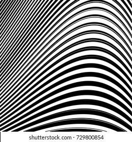 Abstract Vector Wave Stripes . Vertical Curved Lines . Striped black texture
