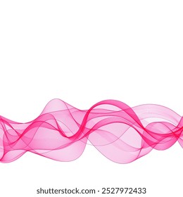 Abstract vector wave. Template for advertising. Pink wave.