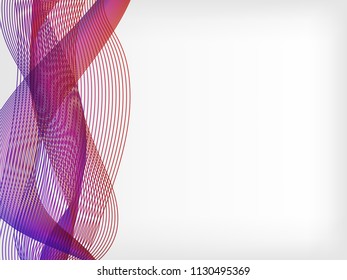 abstract vector waved line background - violet and red