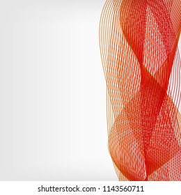 abstract vector waved line background - red and orange