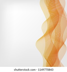 abstract vector waved line background - orange and yellow