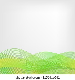 abstract vector waved line background - green and yellow