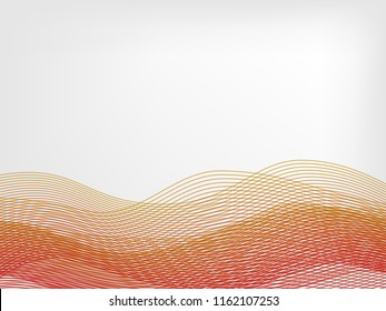 abstract vector waved line background - red and orange