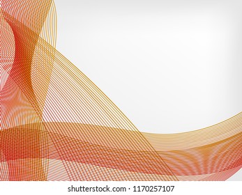 abstract vector waved line background - red and orange