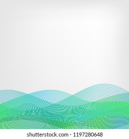 abstract vector waved line background - green and blue