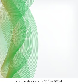 abstract vector waved line background - green and yellow