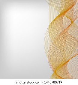 abstract vector waved line background - golden brown