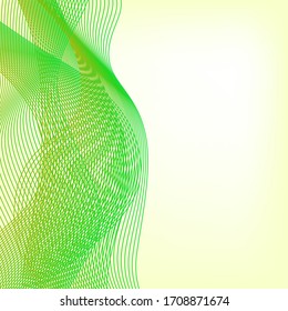 abstract vector waved line background - green and brown