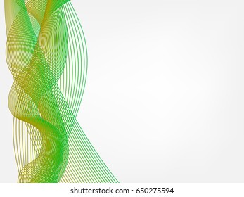 abstract vector waved line background - green and brown