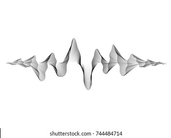 Abstract vector waves lines dynamic flowing isolated on white background for sound, music, technology concept design element.