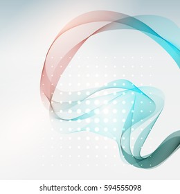 Abstract vector waves. Pink, blue lines. Vector illustration