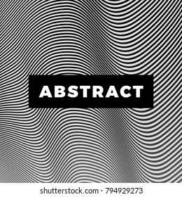 Abstract Vector Wavy Background in Black and White