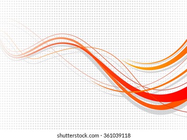 Abstract vector wavy background. Wavy lines on dotted background