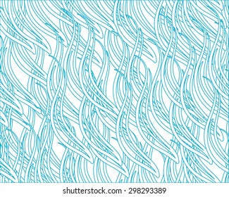 Abstract vector wavy background. Seamless curly hand drown vector  pattern. Colorful linear background.