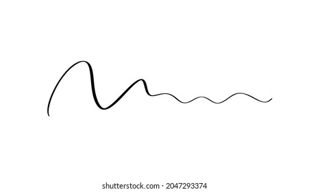 Abstract Vector Wavy calligraphy line divider. Black illustration. Element of design for posters and flyers story.