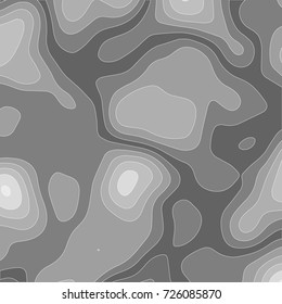 Abstract vector wavy grey background with multi-layers effect. Topographic map concept with space for your copy. Template of topography