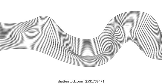 Abstract vector wavy line pattern with smooth flow design