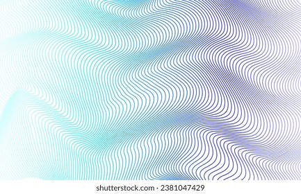 Resumen de líneas onduladas vectoriales que fluyen una curva suave con color verde degradado y azul sobre fondo transparente en lujo, tecnología, ciencia, música, moderno.