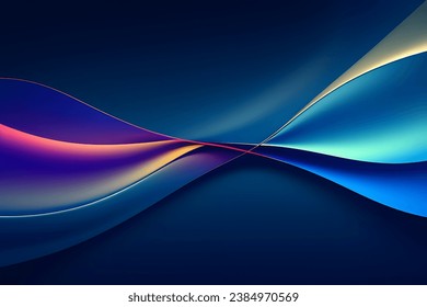 Abstract vector wavy lines flowing smooth curve dark mix gradient color in concept of luxury, technology, modern. Vector illustration.