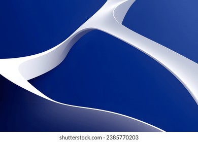 Abstract vector wavy lines flowing smooth curve dark blue gradient color in concept of luxury, technology, modern.