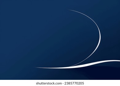 Abstract vector wavy lines flowing smooth curve dark blue gradient color in concept of luxury, technology, modern.