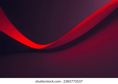 Abstract vector wavy lines flowing smooth curve dark red gradient color in concept of luxury, technology, modern.