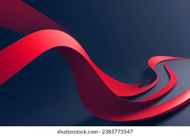 Abstract vector wavy lines flowing smooth curve dark red gradient color in concept of luxury, technology, modern.